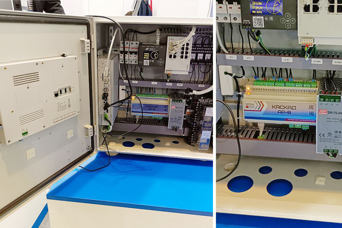Процессор автоматизации «КАСКАД АР-8» в шкафу серии ШМСУ производства АО «ЧЭАЗ»
